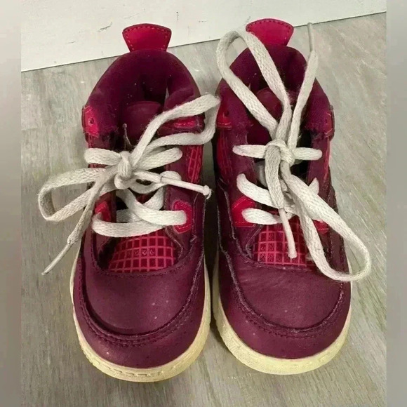 8. NIKE JORDAN 4 RETRO TRUE BERRY RUSH PINK WHITE Sneakers Toddler 7 C. - Picture 2 of 8